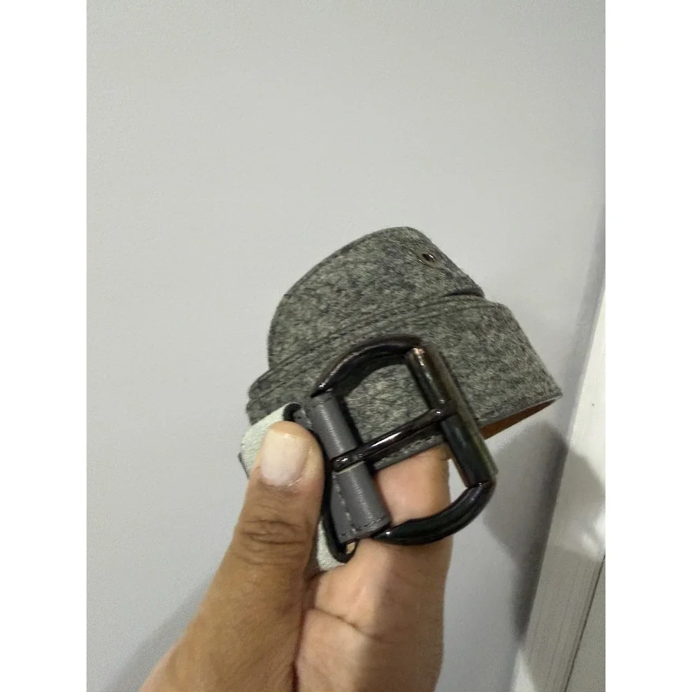 Dora Italian‎ Leather Belt Gray – Textured – 38